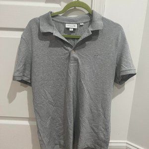 Lacoste Polo in Grey; Size Large Slim Fit